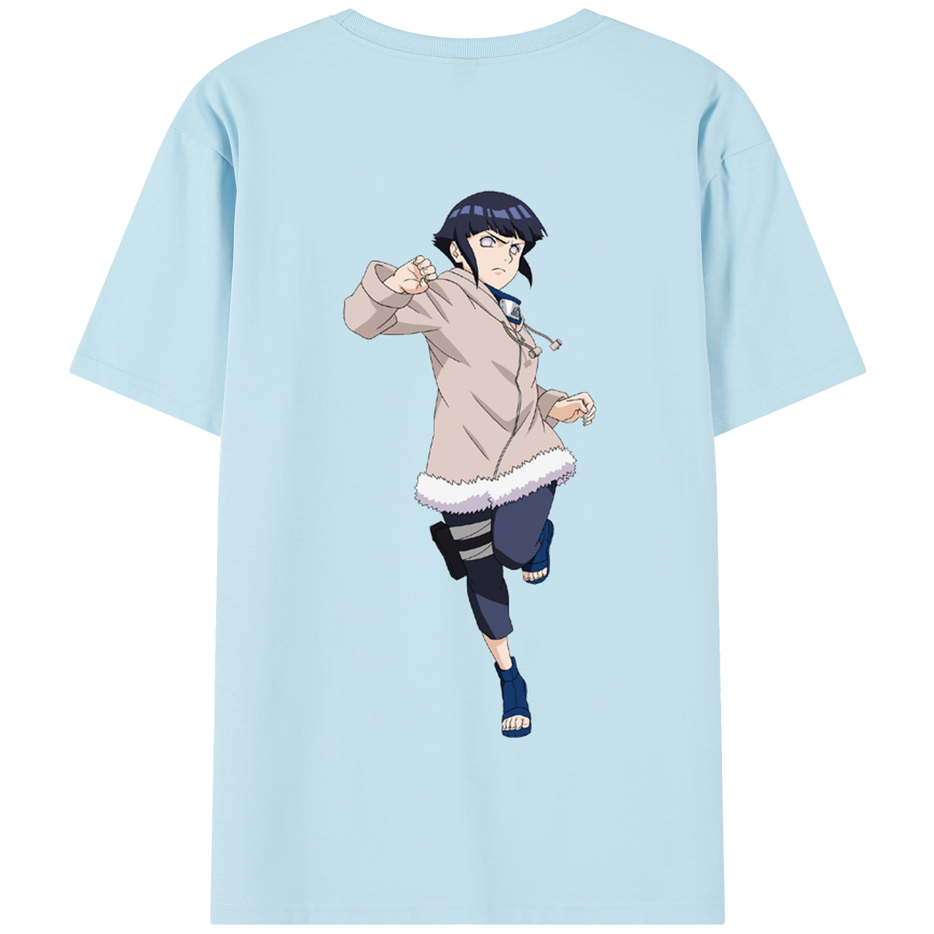 （画像用） NARUTO -ナルト- 日向ヒナタ Hyūga Hinata 綿100％半袖Tシャツ（背面プリント）